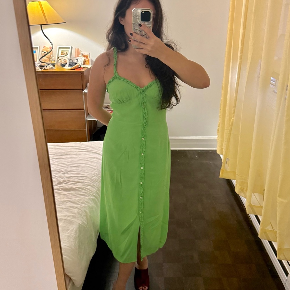 Wilfred Bright Green Midi Dress